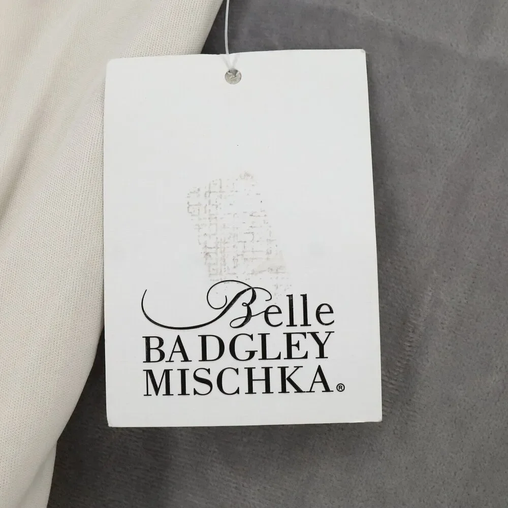 Belle Badgley Mischka Dress Womens 6 Ivory Gold Ombre Sequins Zip Lined New